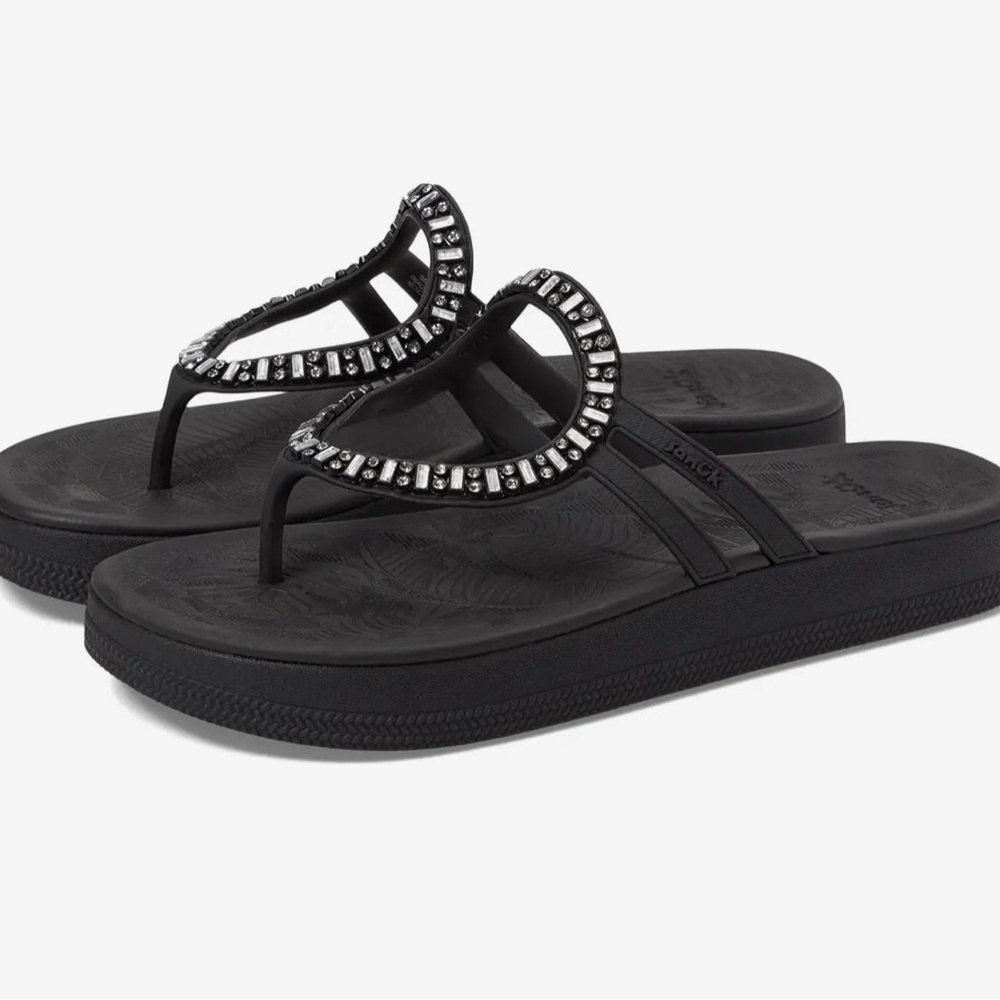 Sanuk Black sunshine Embellished gem Women's Sandals